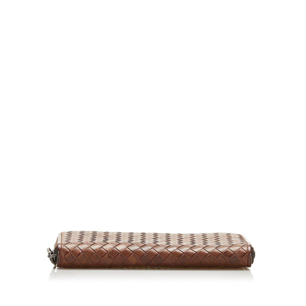 Bottega Veneta Intrecciato Leather Zip Around Wallet (SHG-35750)