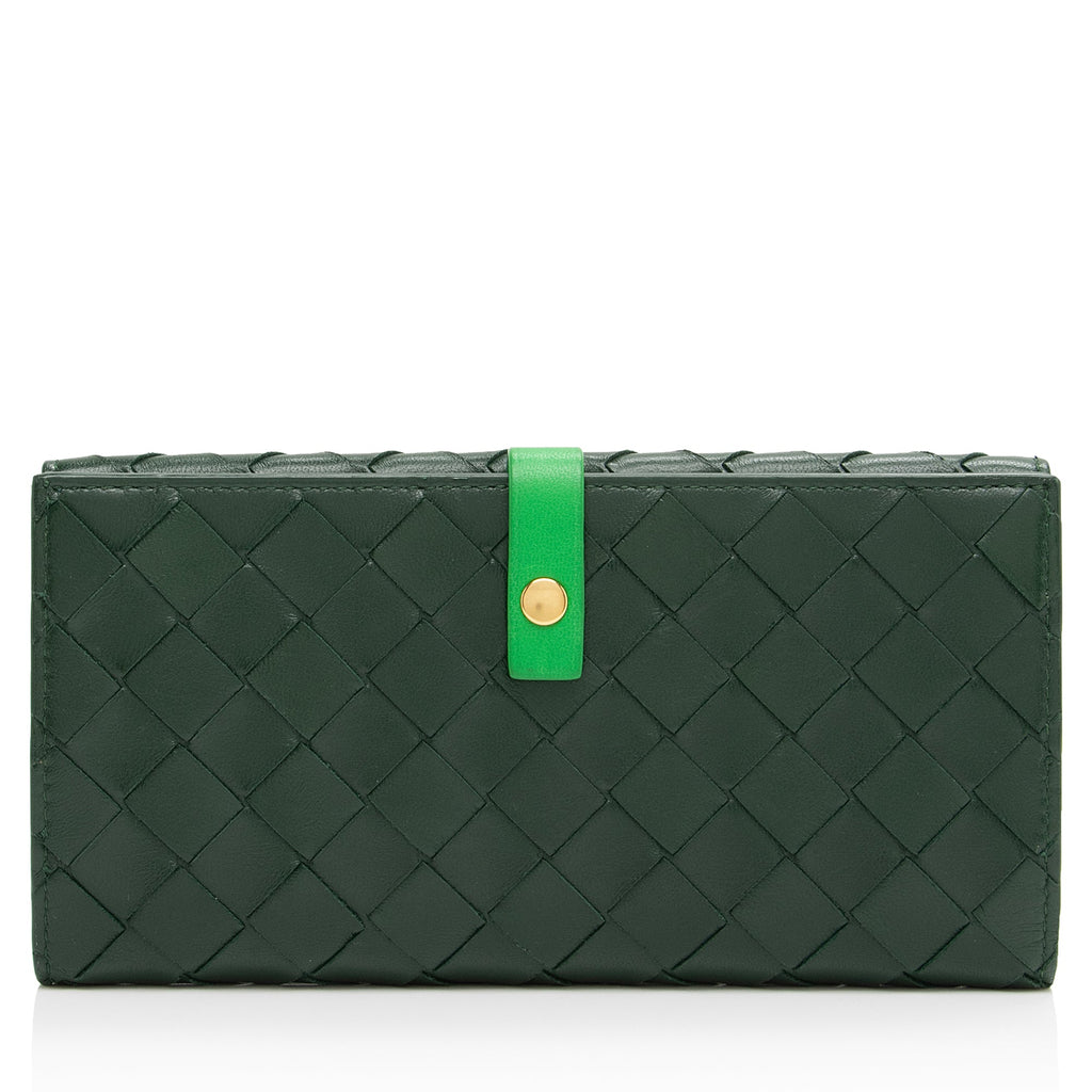 Bottega Veneta Intrecciato Nappa Leather Bi-Fold Continental Wallet (SHF-V5GP6D)