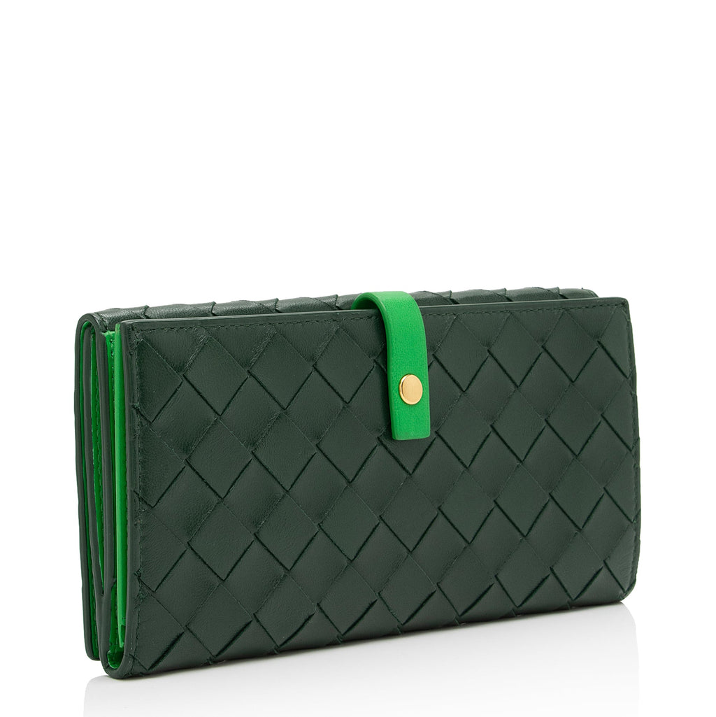 Bottega Veneta Intrecciato Nappa Leather Bi-Fold Continental Wallet (SHF-V5GP6D)