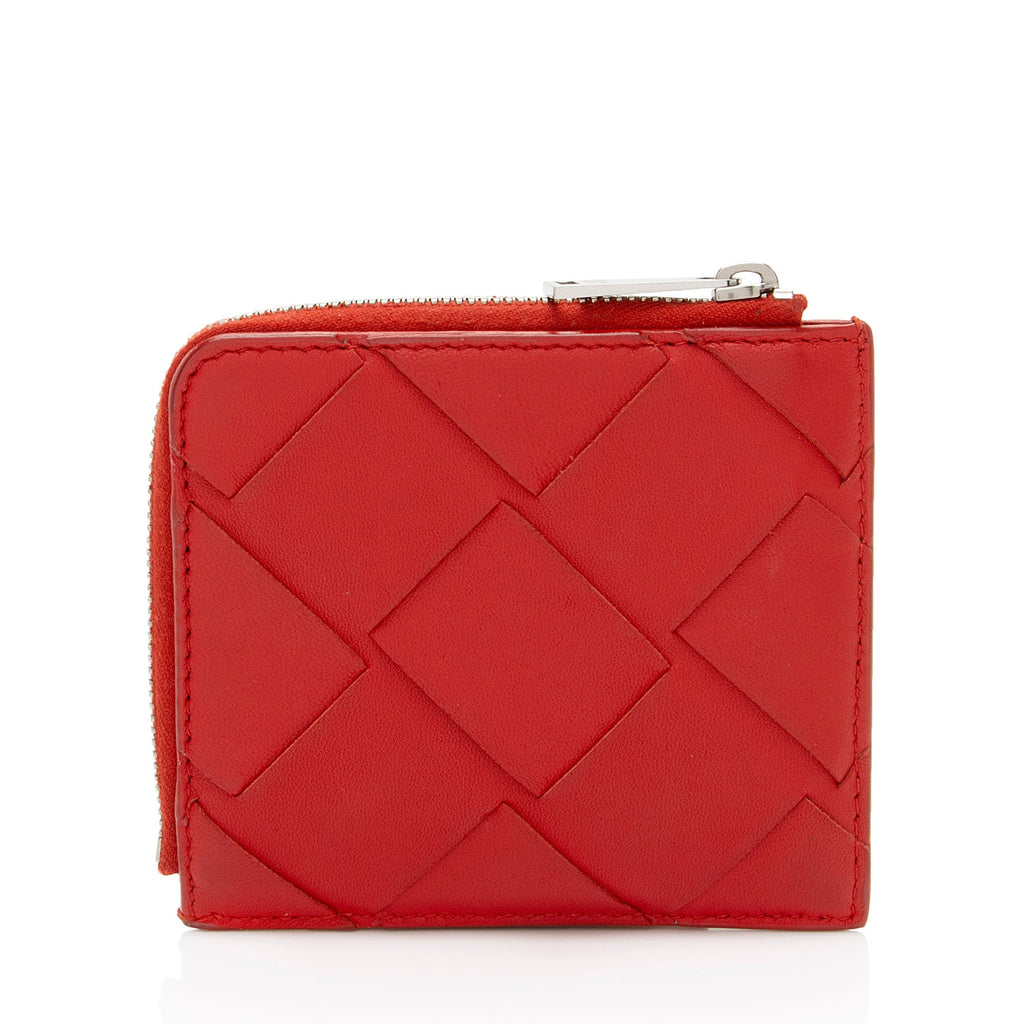 Bottega Veneta Intrecciato Nappa Zip Around Card Case (SHF-jmjwl7)