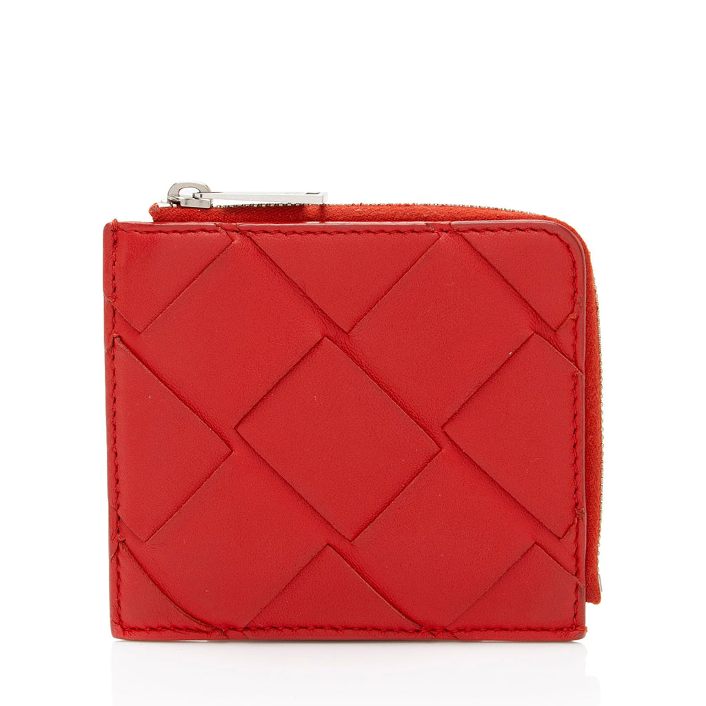 Bottega Veneta Intrecciato Nappa Zip Around Card Case (SHF-jmjwl7)