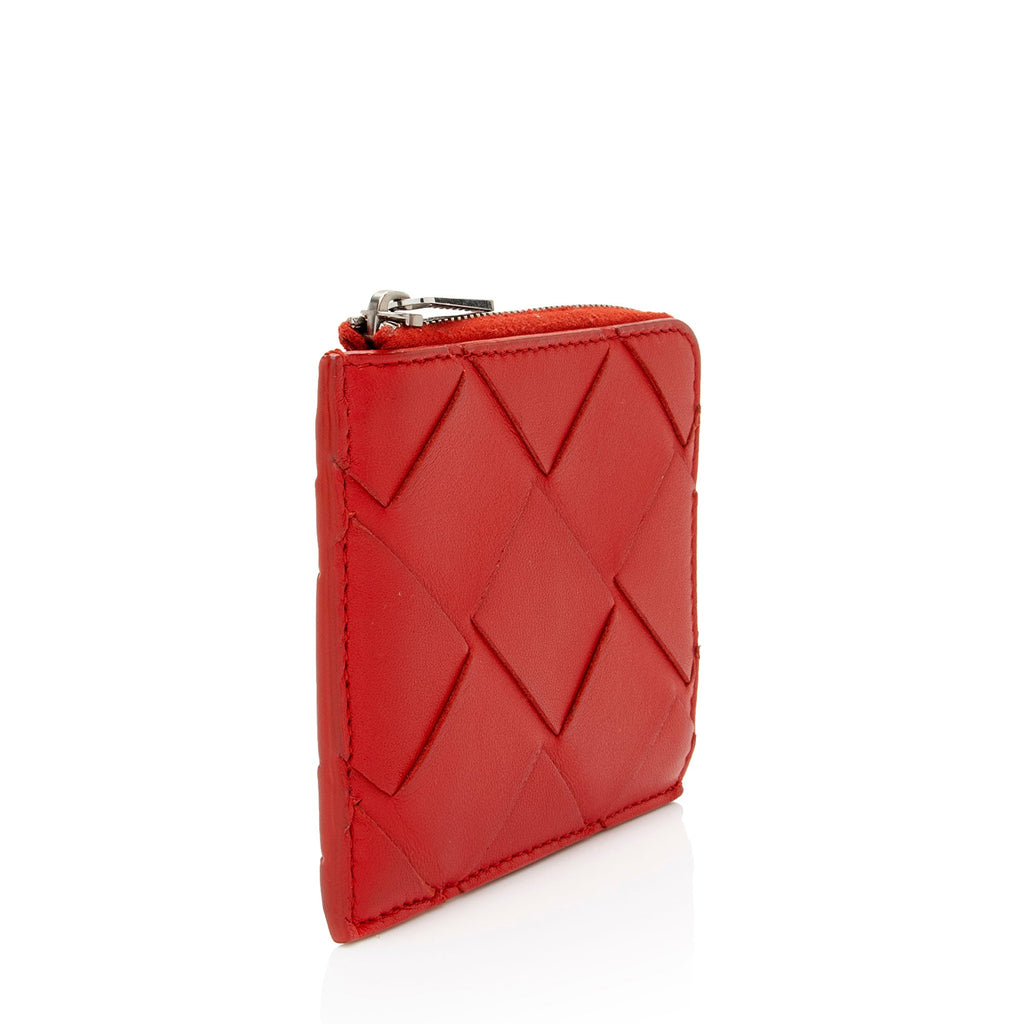 Bottega Veneta Intrecciato Nappa Zip Around Card Case (SHF-jmjwl7)
