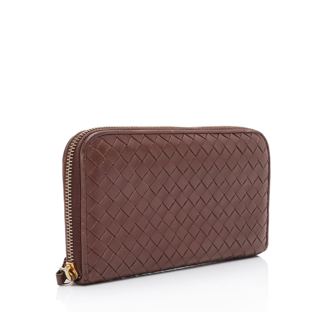 Bottega Veneta Intrecciato Nappa Zip Around Wallet (SHF-JOLytp)