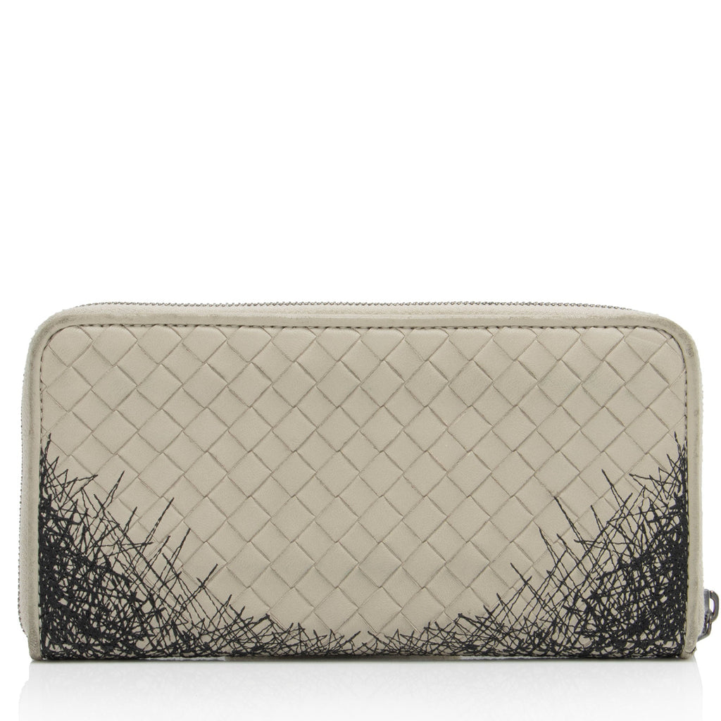 Bottega Veneta Intrecciato Nappa Zip Around Wallet (SHF-qhMg55)