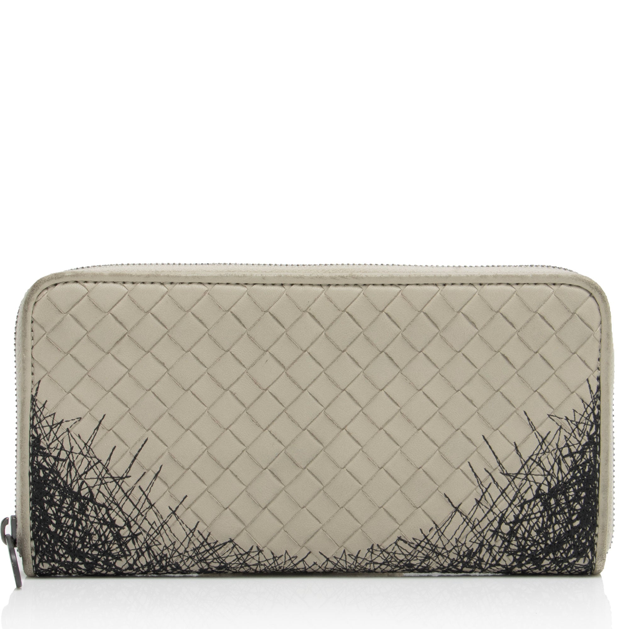 Bottega Veneta Intrecciato Nappa Zip Around Wallet (SHF-qhMg55)