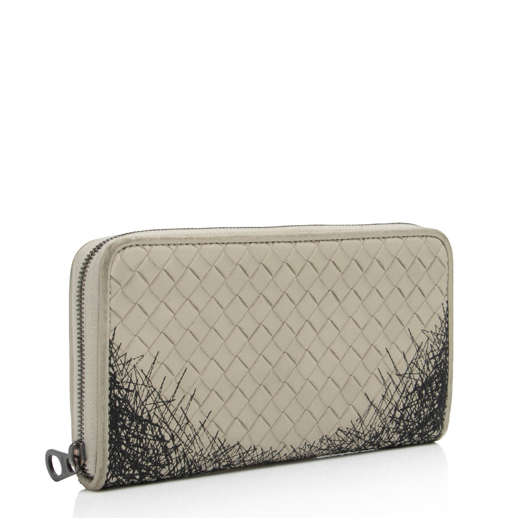 Bottega Veneta Intrecciato Nappa Zip Around Wallet (SHF-qhMg55)