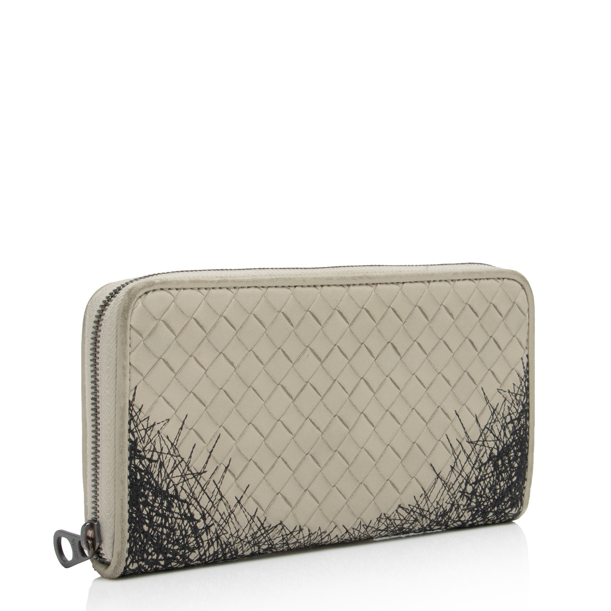 Bottega Veneta Intrecciato Nappa Zip Around Wallet (SHF-qhMg55)