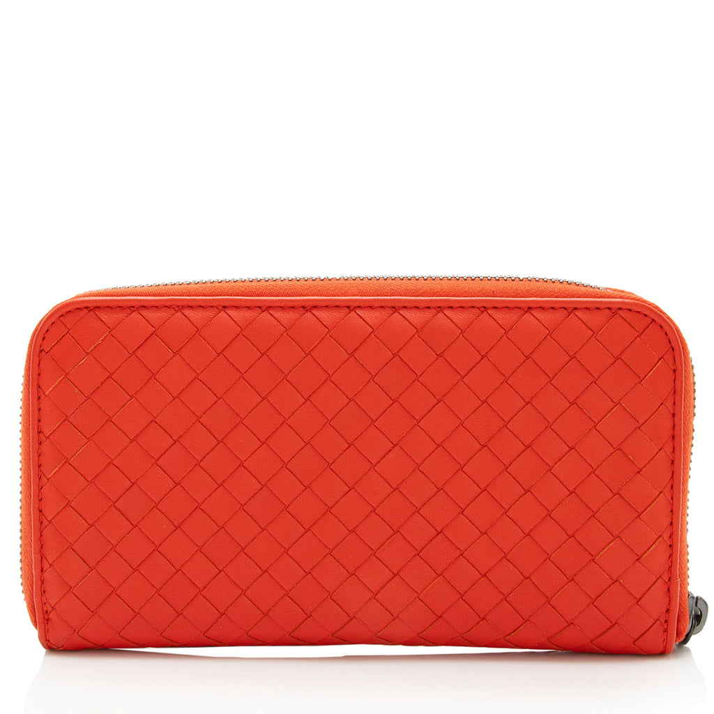 Bottega Veneta Intrecciato Nappa Zip Around Wallet (SHF-1JInCv)