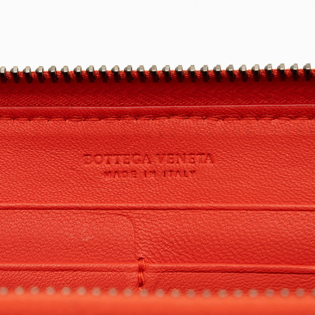 Bottega Veneta Intrecciato Nappa Zip Around Wallet (SHF-1JInCv)