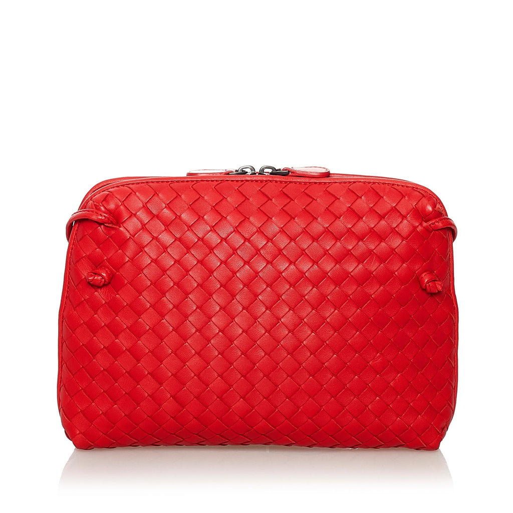 Bottega Veneta Intrecciato Nodini Leather Crossbody Bag (SHG-31417)
