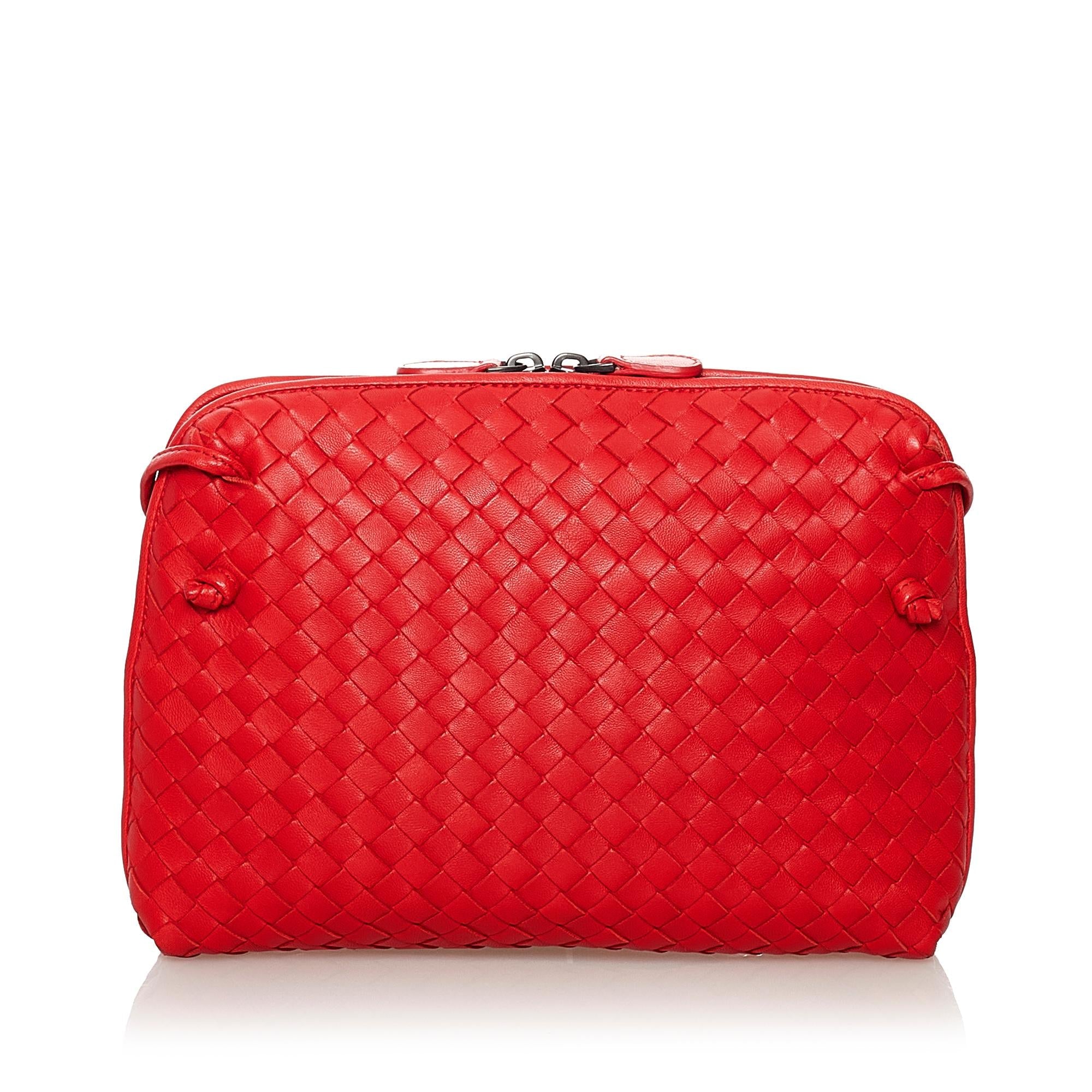 Bottega Veneta Intrecciato Nodini Leather Crossbody Bag (SHG-31417)