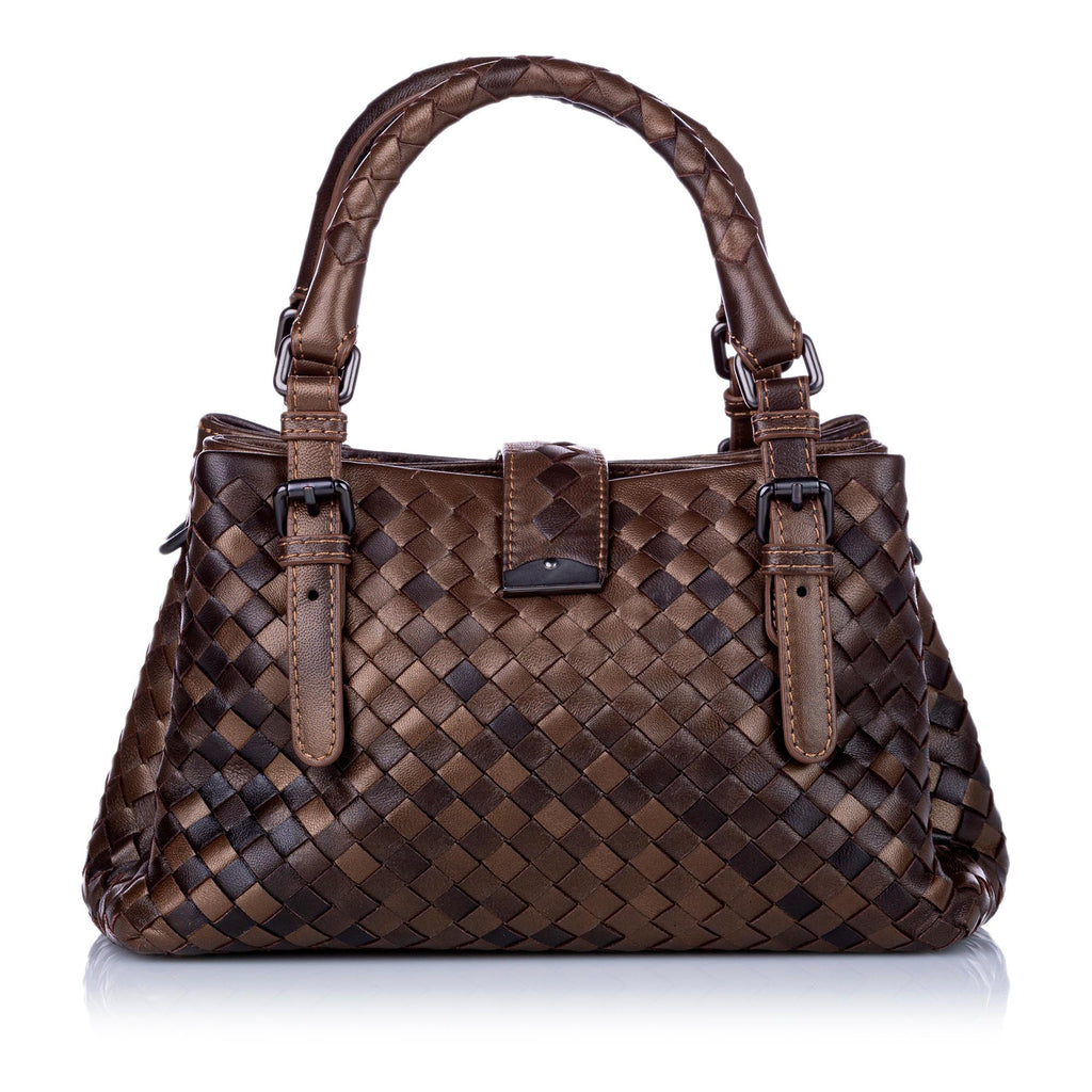 Bottega Veneta Intrecciato Roma Leather Satchel (SHG-28446)