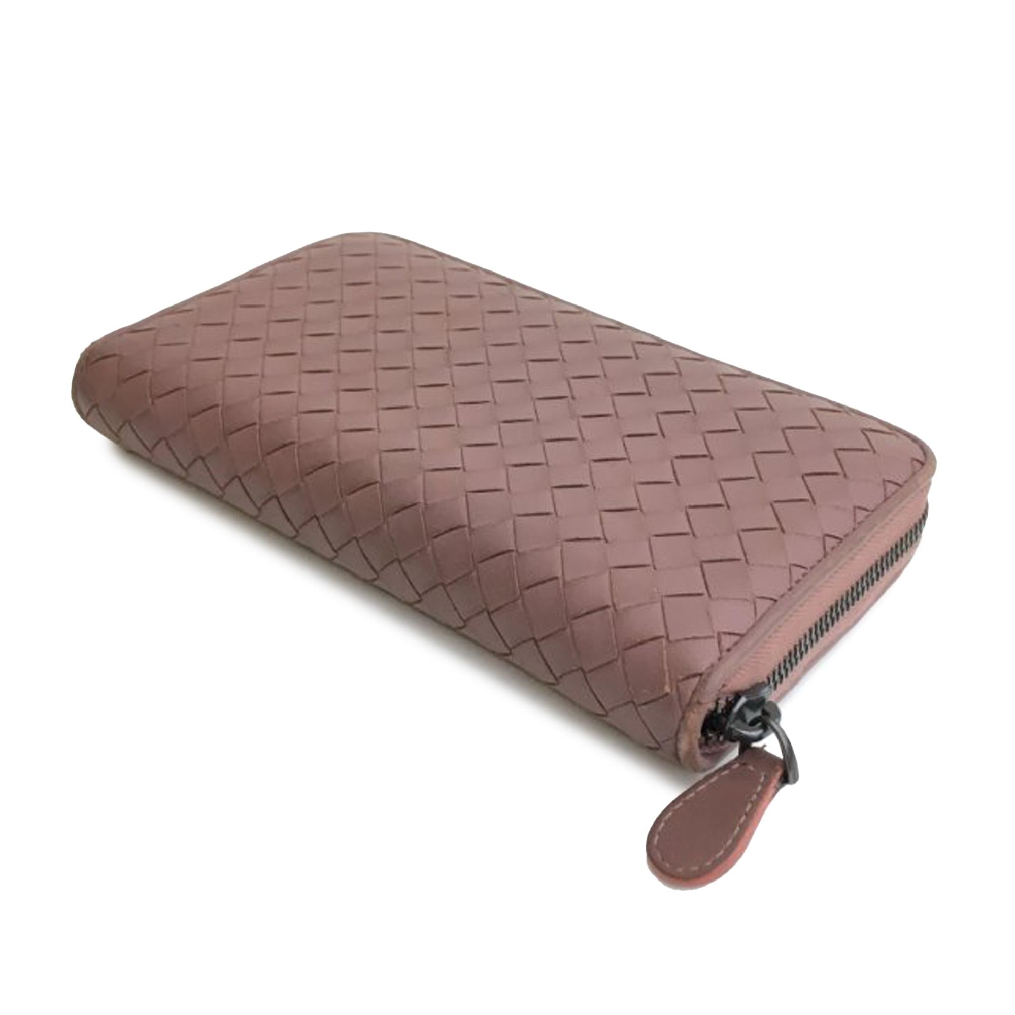 Bottega Veneta Intrecciato Zip Around Long Wallet (SHG-luVvlM)