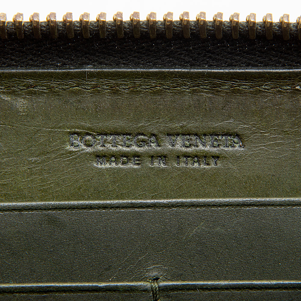 Bottega Veneta Intrecciato Zip Around Wallet (SHF-12058)
