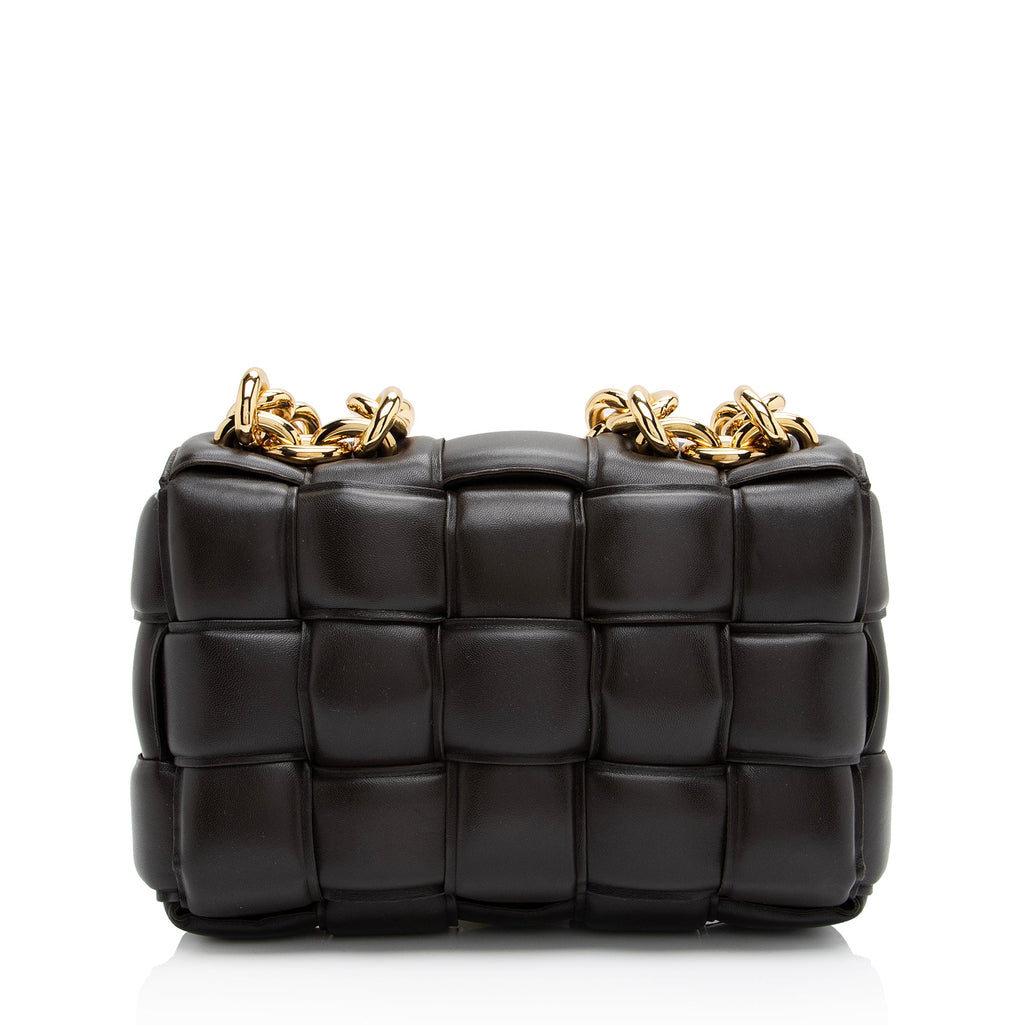 Bottega Veneta Lambskin Cassette Chain Maxi Shoulder Bag (SHF-23058)