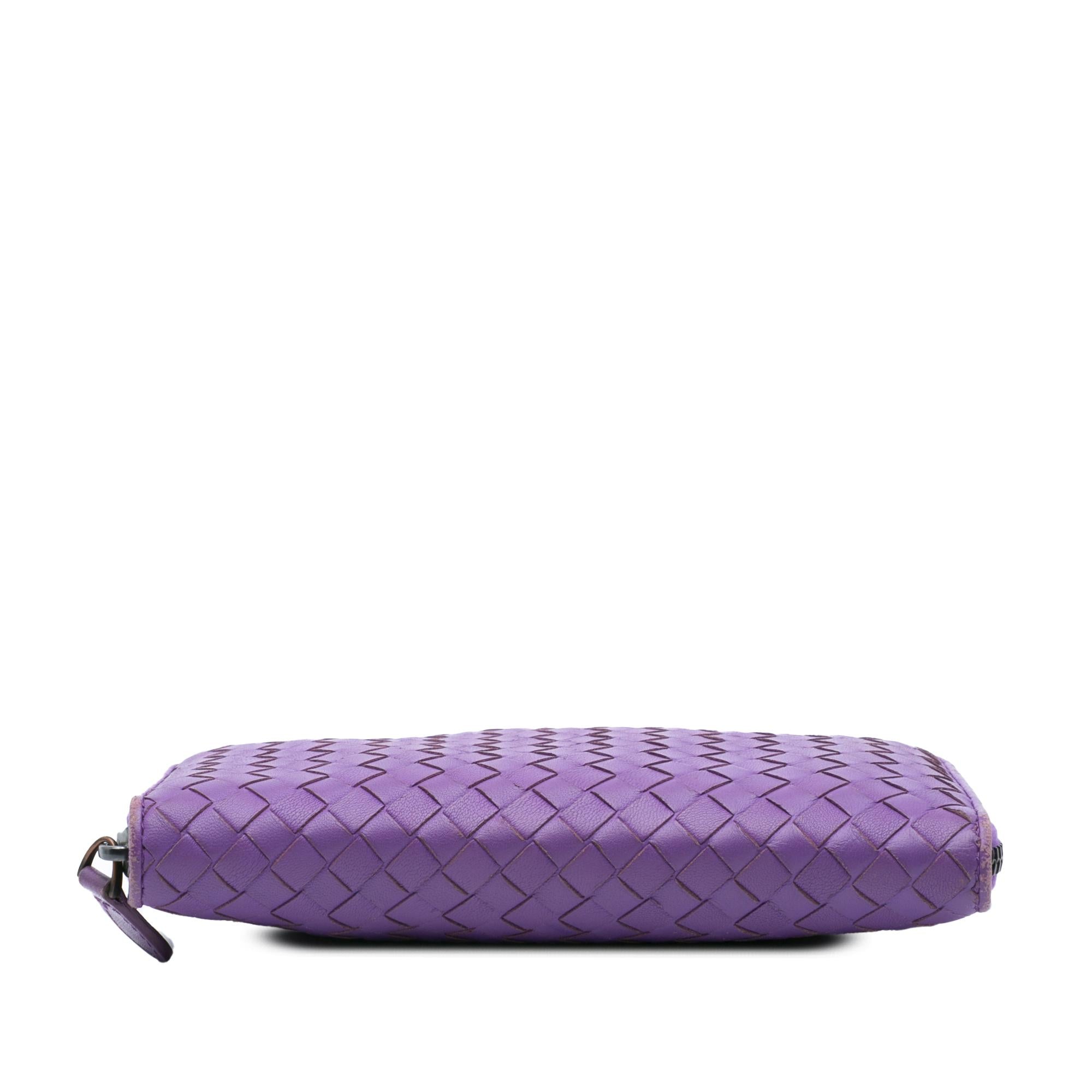 Bottega Veneta Leather Intrecciato Zip Around Wallet