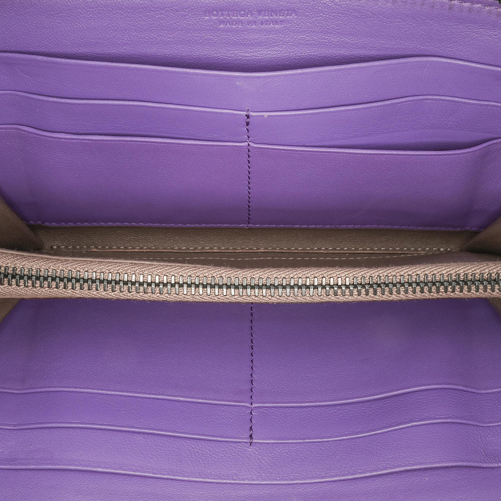 Bottega Veneta Leather Intrecciato Zip Around Wallet