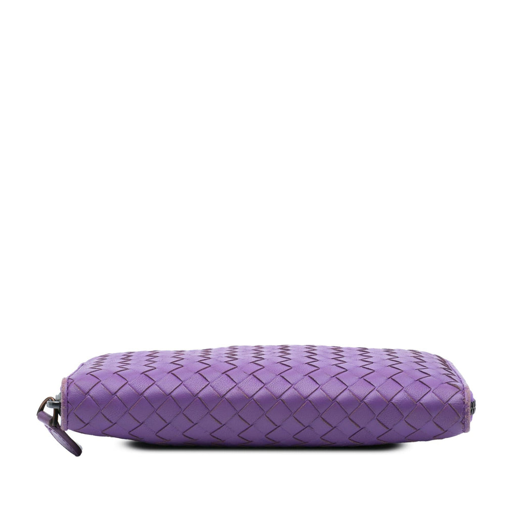 Bottega Veneta Leather Intrecciato Zip Around Wallet