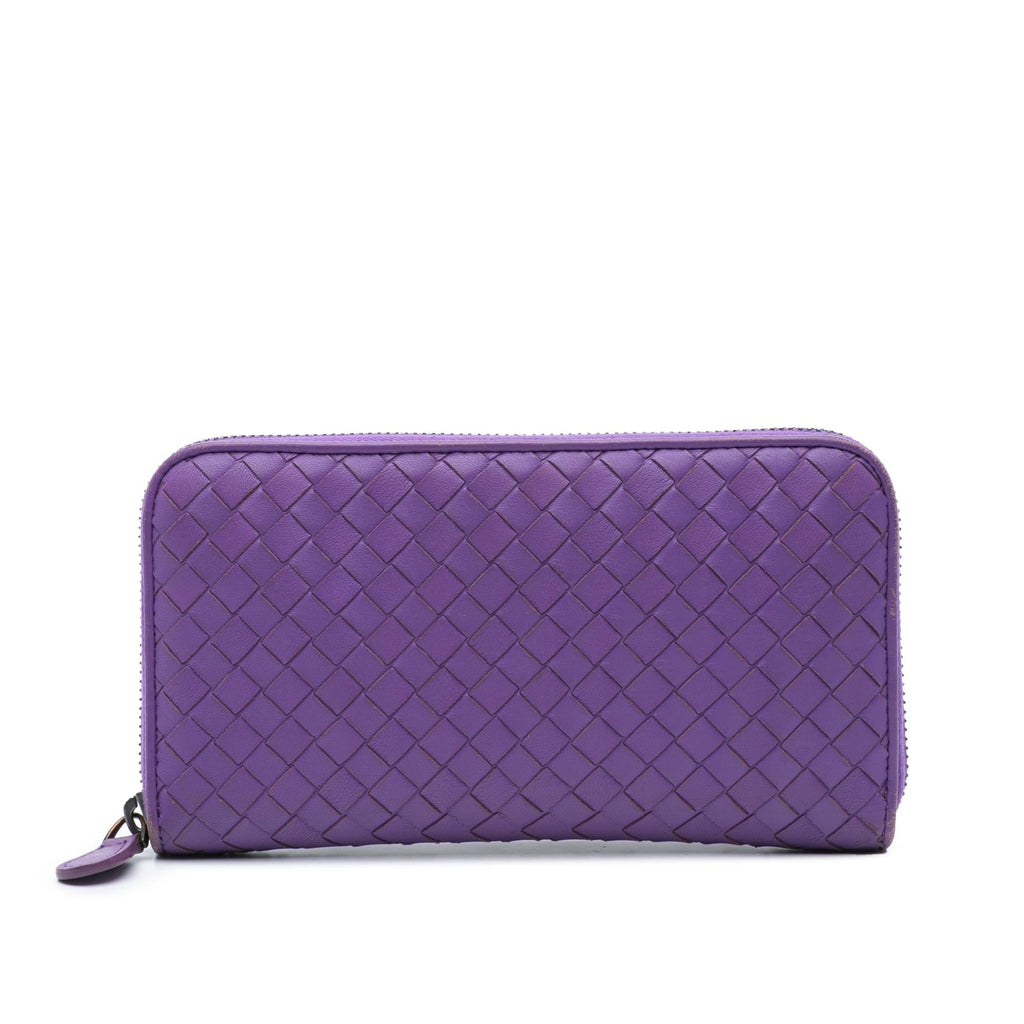 Bottega Veneta Leather Intrecciato Zip Around Wallet