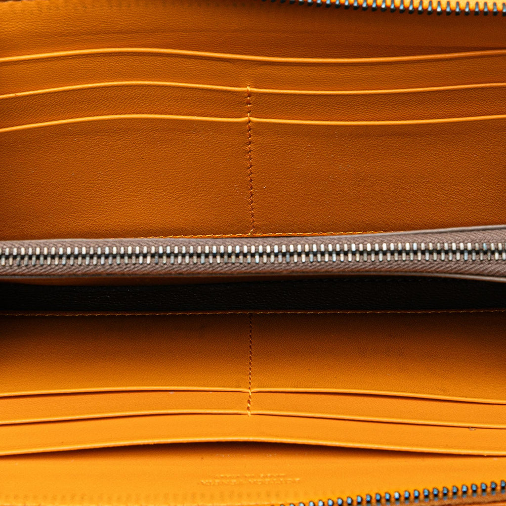 Bottega Veneta Leather Intrecciato Zip Around Wallet