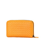 Bottega Veneta Leather Intrecciato Zip Around Wallet