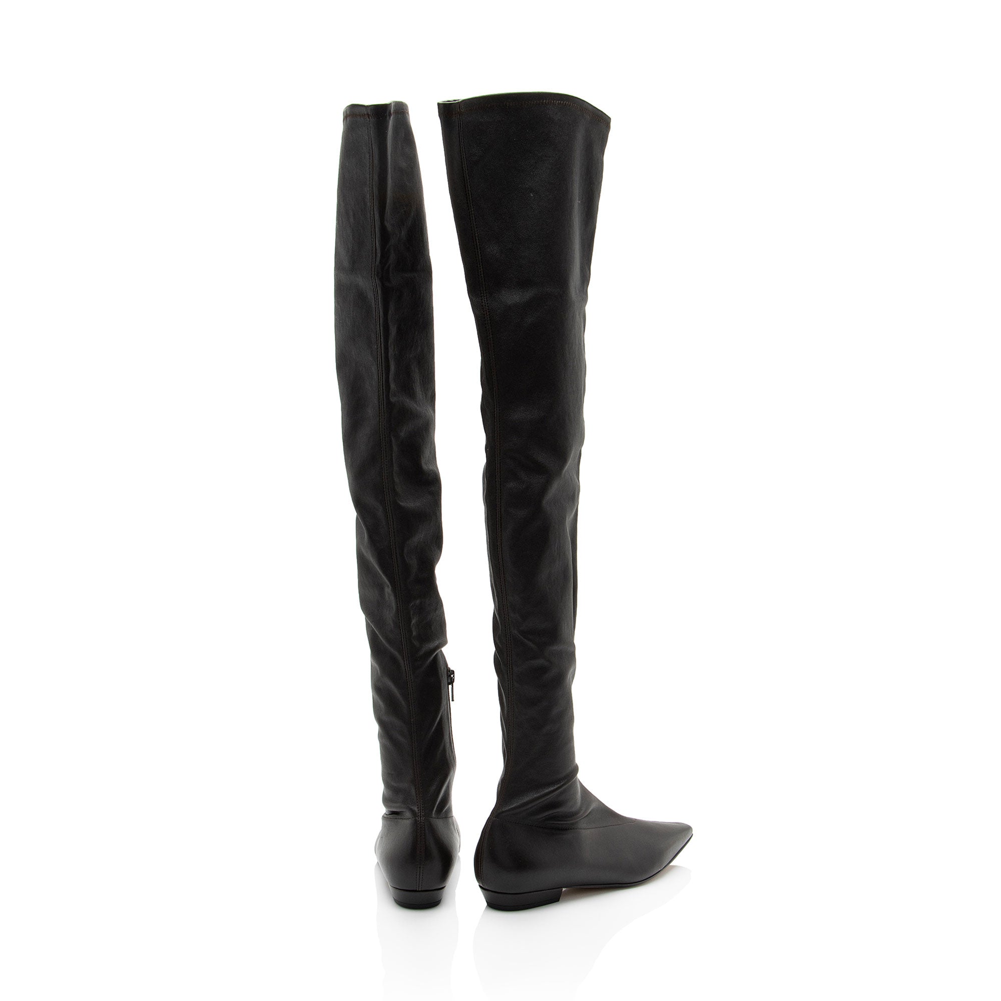 Bottega Veneta Leather Over The Knee Boots - Size 6 / 36