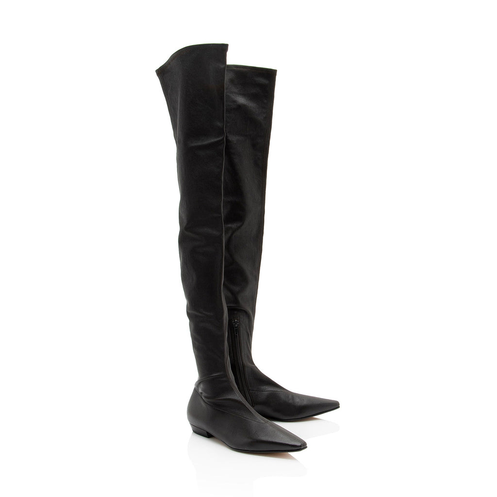 Bottega Veneta Leather Over The Knee Boots - Size 6 / 36