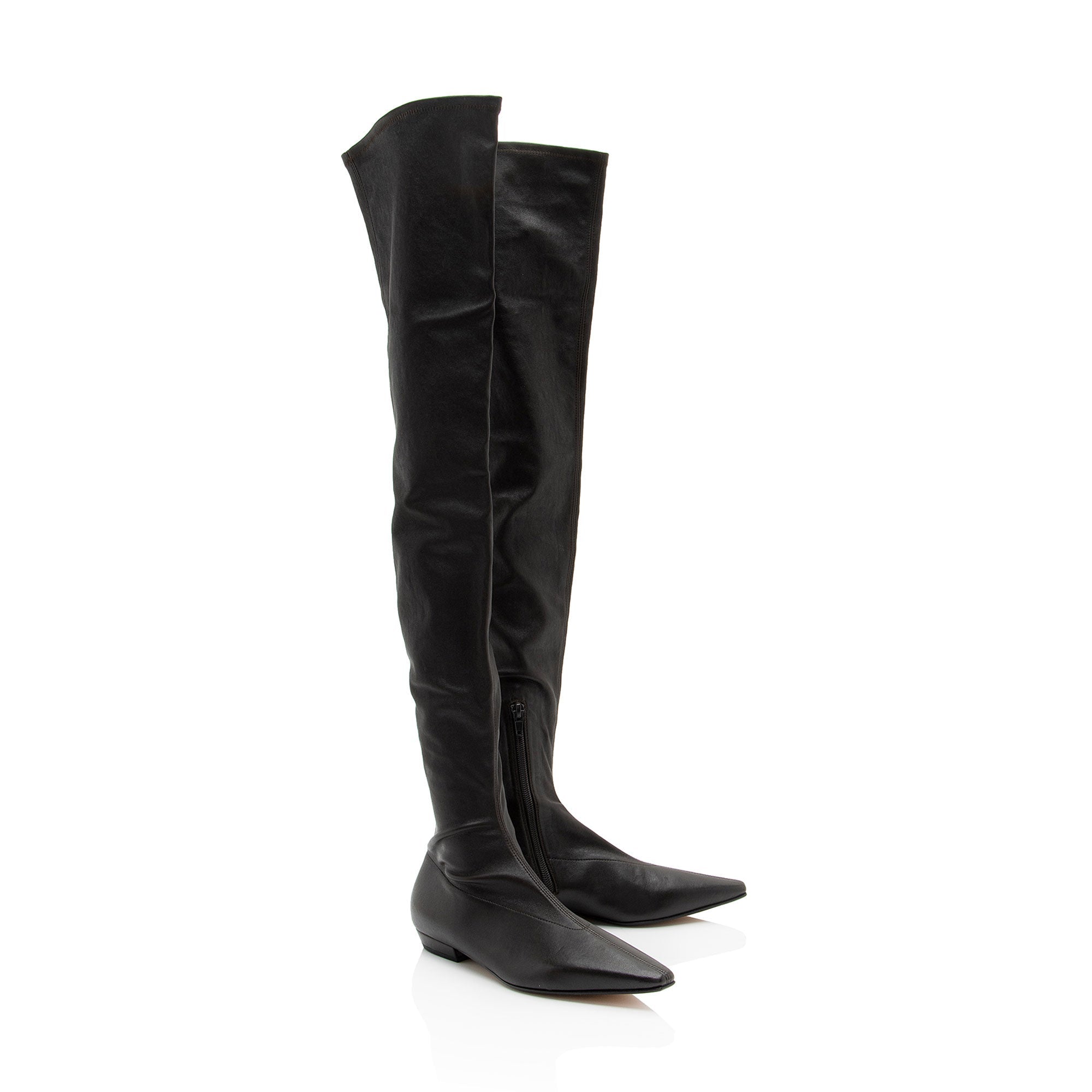Bottega Veneta Leather Over The Knee Boots - Size 6 / 36