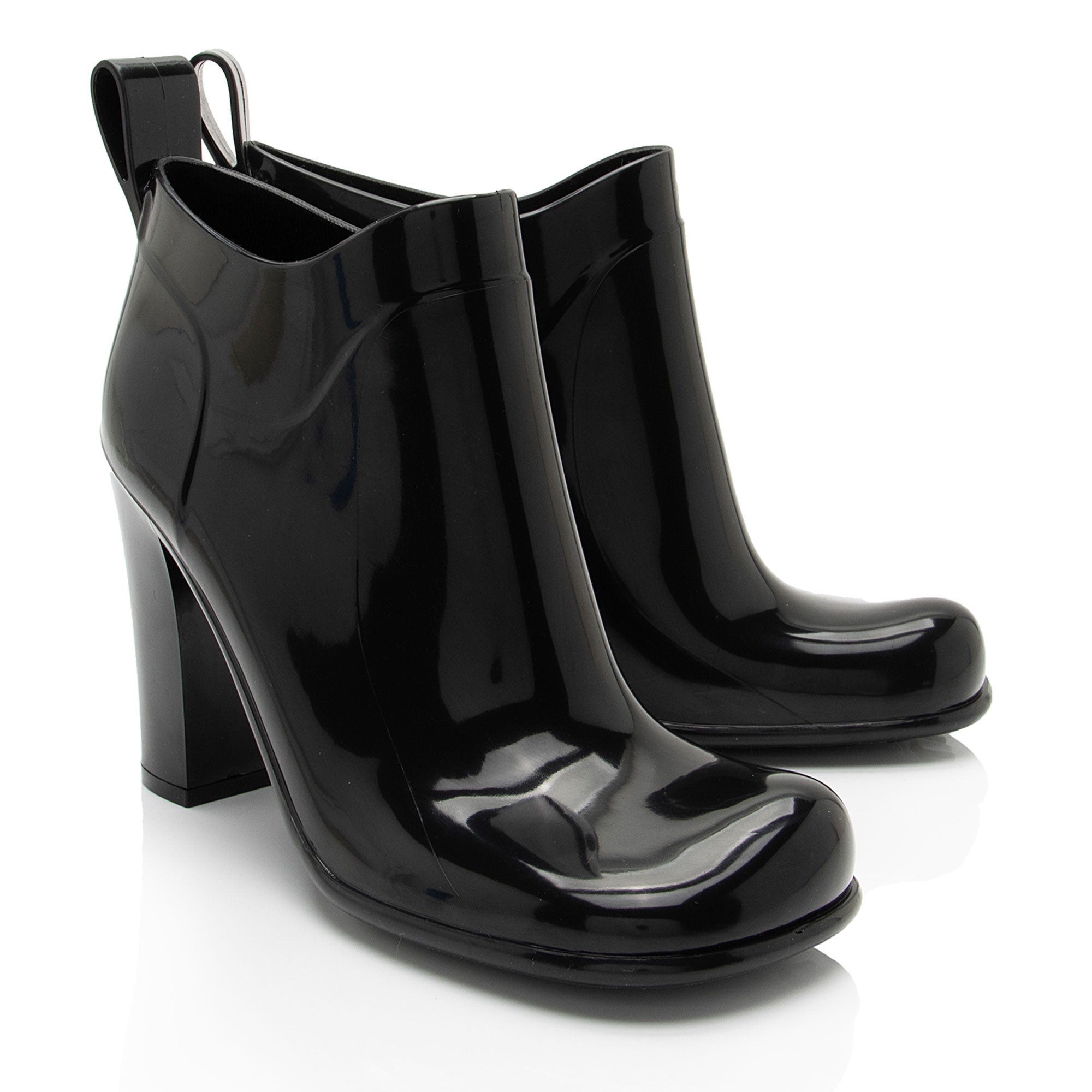 Bottega Veneta Rubber Shine Ankle Boots - Size 9 / 39 (SHF-6JrG88)