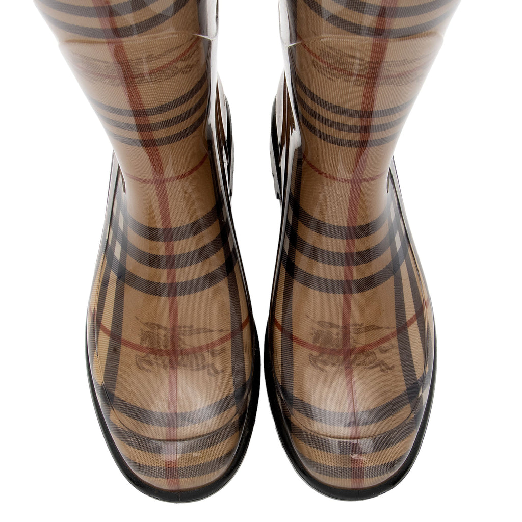 Burberry Haymarket Check Mid-Calf Rainboots - Size 9 / 39 (SHF-UjBduQ)