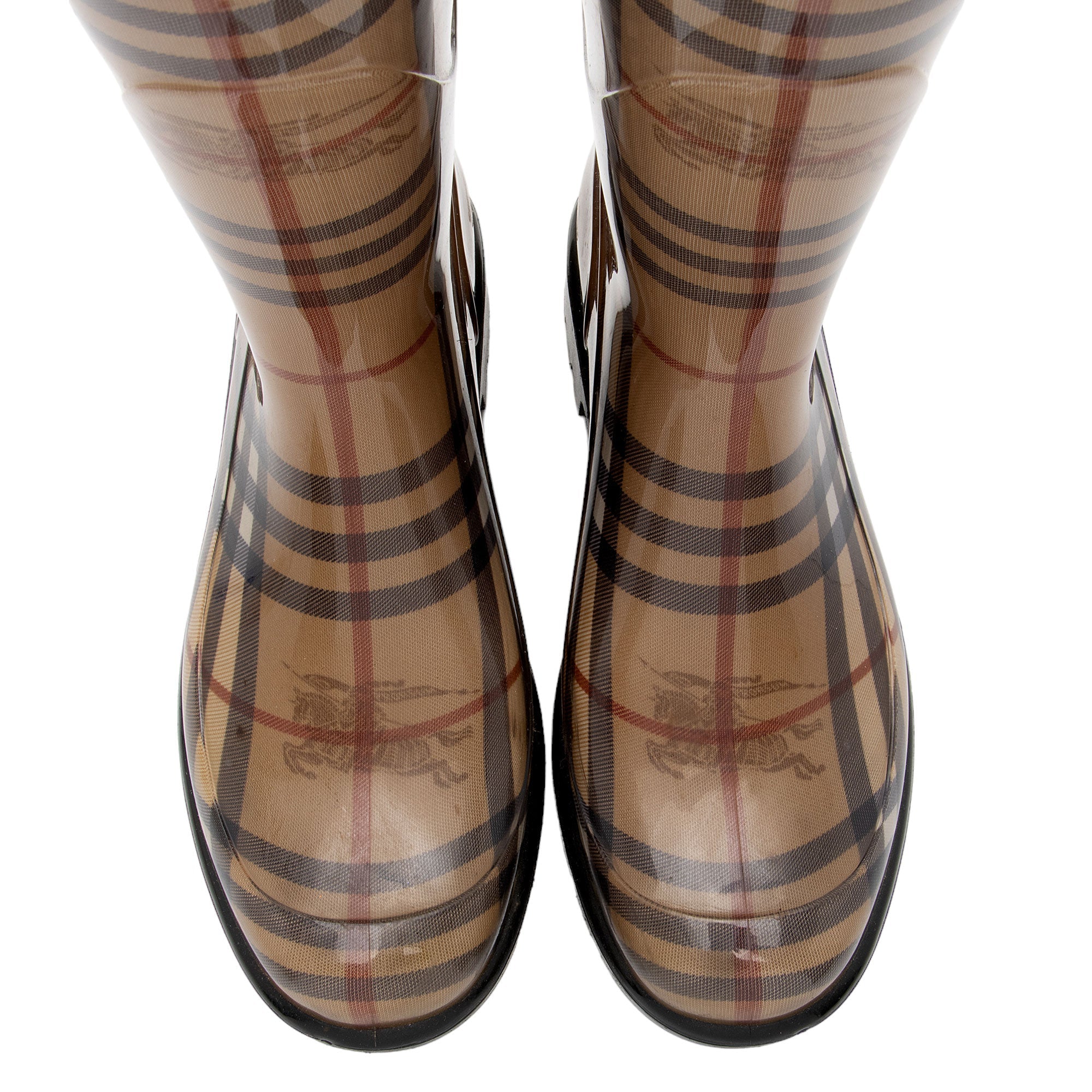 Burberry Haymarket Check Mid-Calf Rainboots - Size 9 / 39 (SHF-UjBduQ)