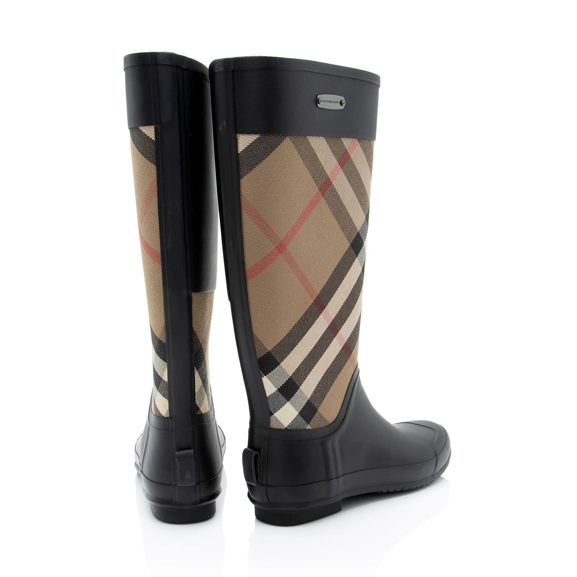 Burberry House Check Clemence Tall Rain Boots - Size 11 / 41