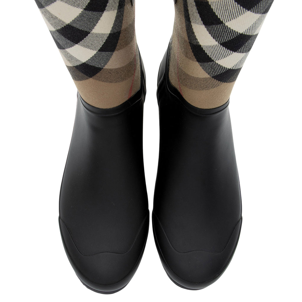 Burberry House Check Clemence Tall Rain Boots - Size 11 / 41
