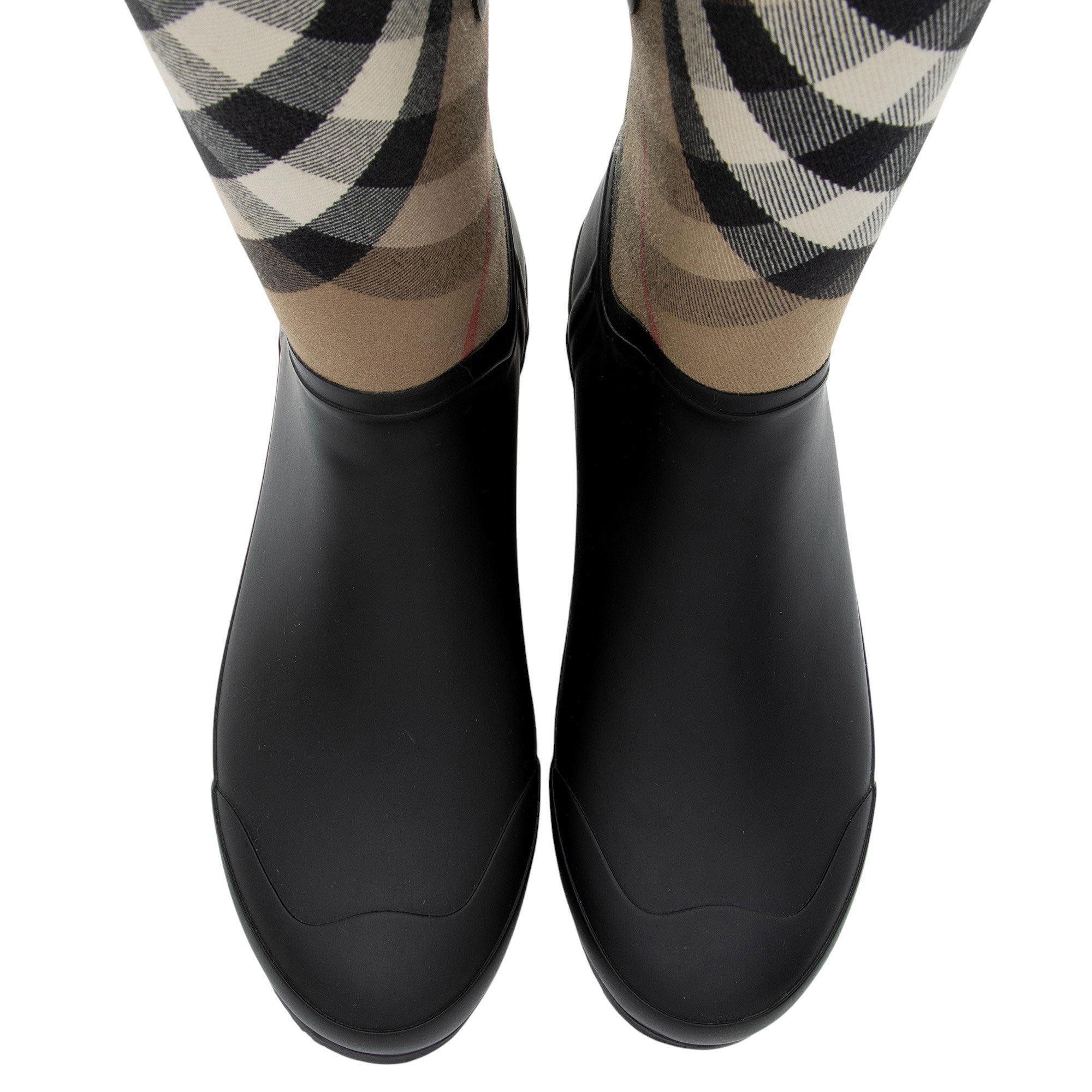 Burberry House Check Clemence Tall Rain Boots - Size 11 / 41