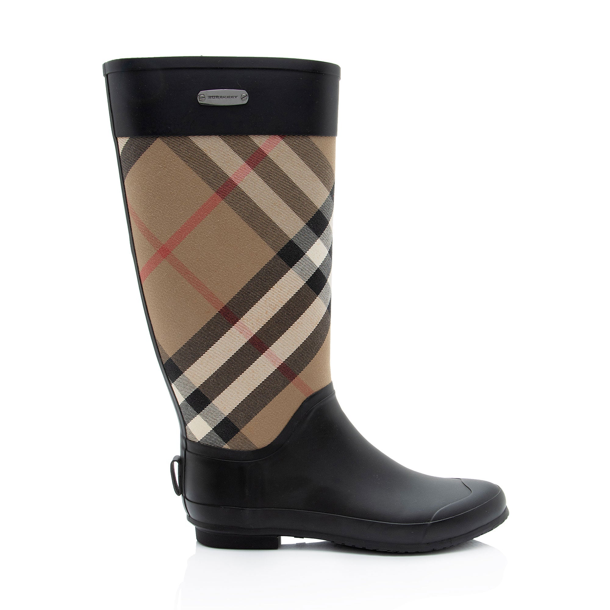 Burberry House Check Clemence Tall Rain Boots - Size 11 / 41