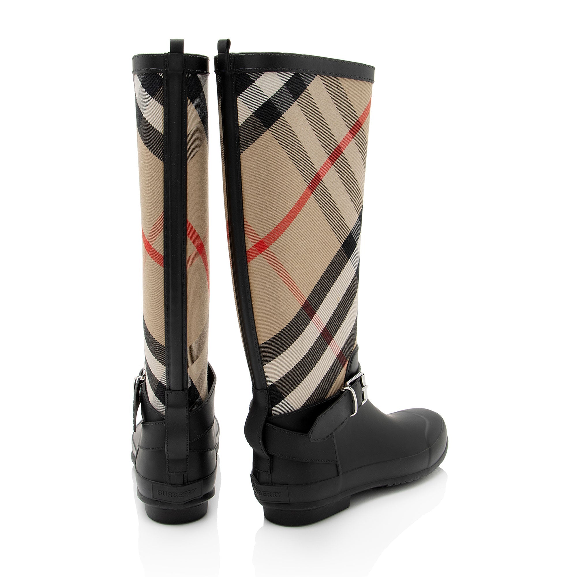 Burberry House Check Halloway Tall Rain Boots - Size 8 / 38