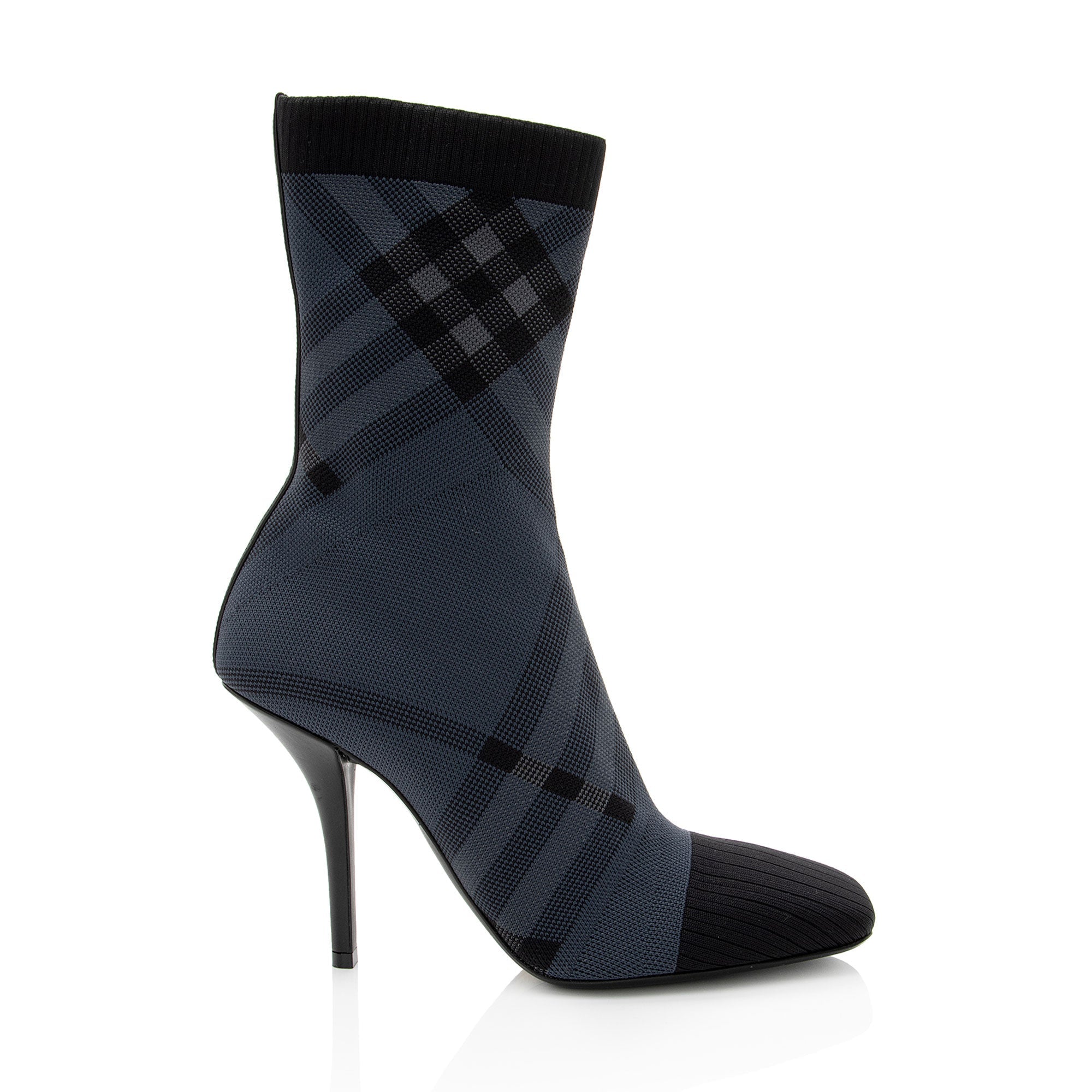 Burberry Knit Check Sock Boots - Size 10 / 40