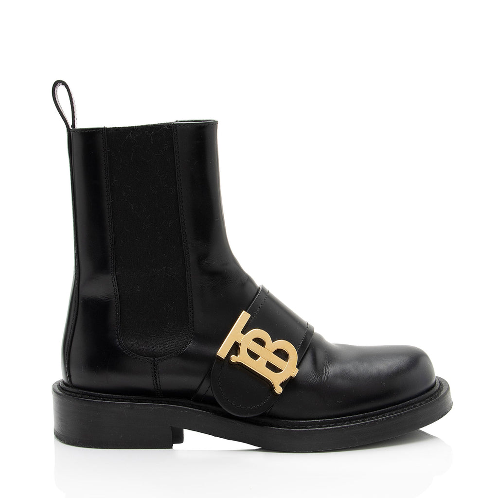 Burberry Leather TB Chelsea Boots - Size 7.5 / 37.5 (SHF-HxNSL5)