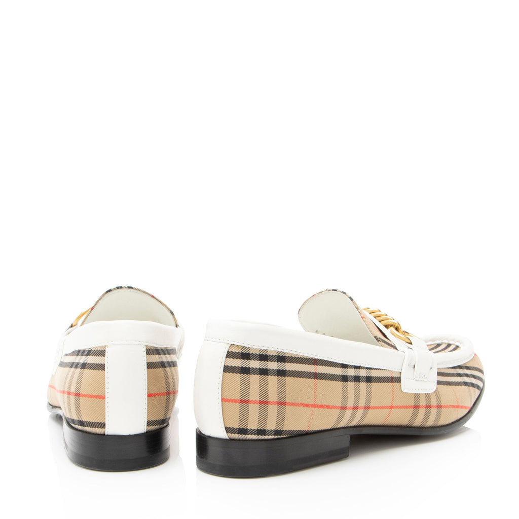 Burberry Nova Check Leather Moorley Loafers - Size 7.5 / 37.5