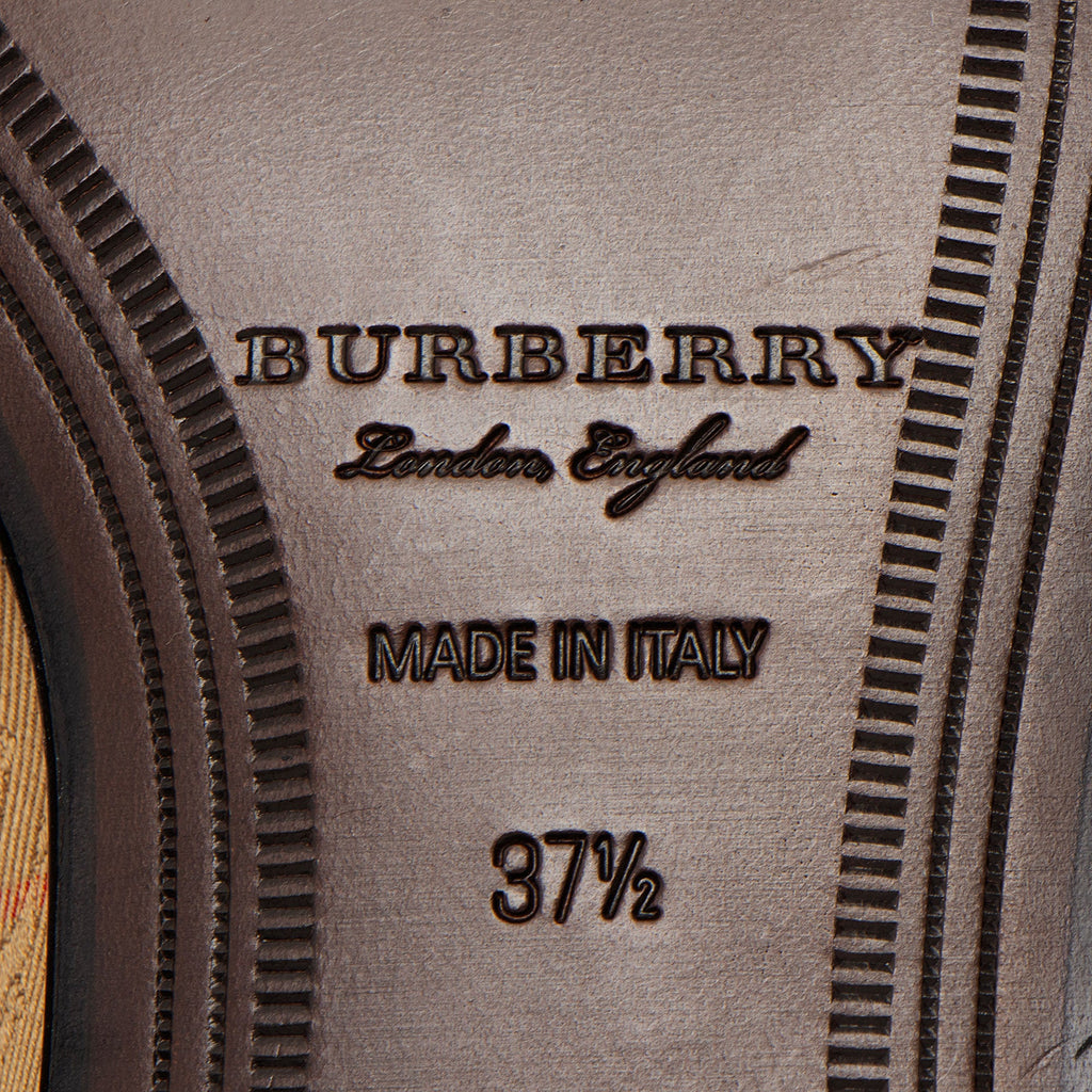 Burberry Nova Check Leather Moorley Loafers - Size 7.5 / 37.5