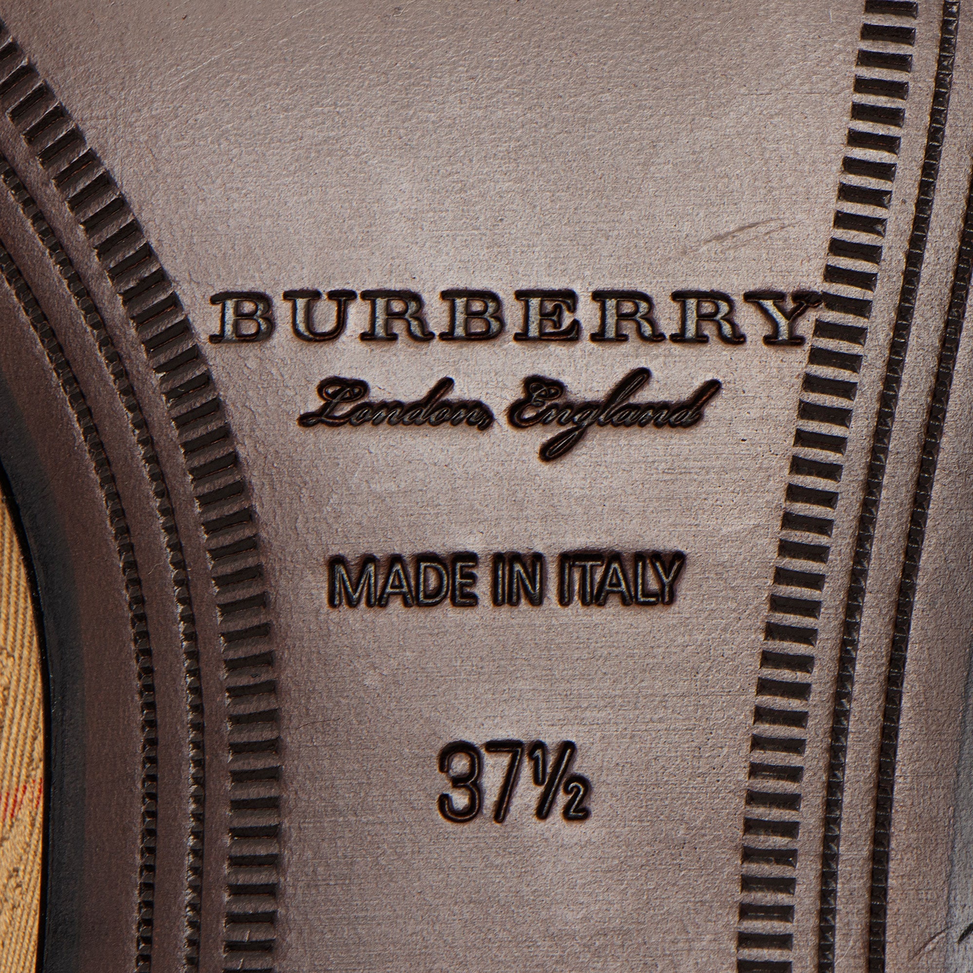 Burberry Nova Check Leather Moorley Loafers - Size 7.5 / 37.5