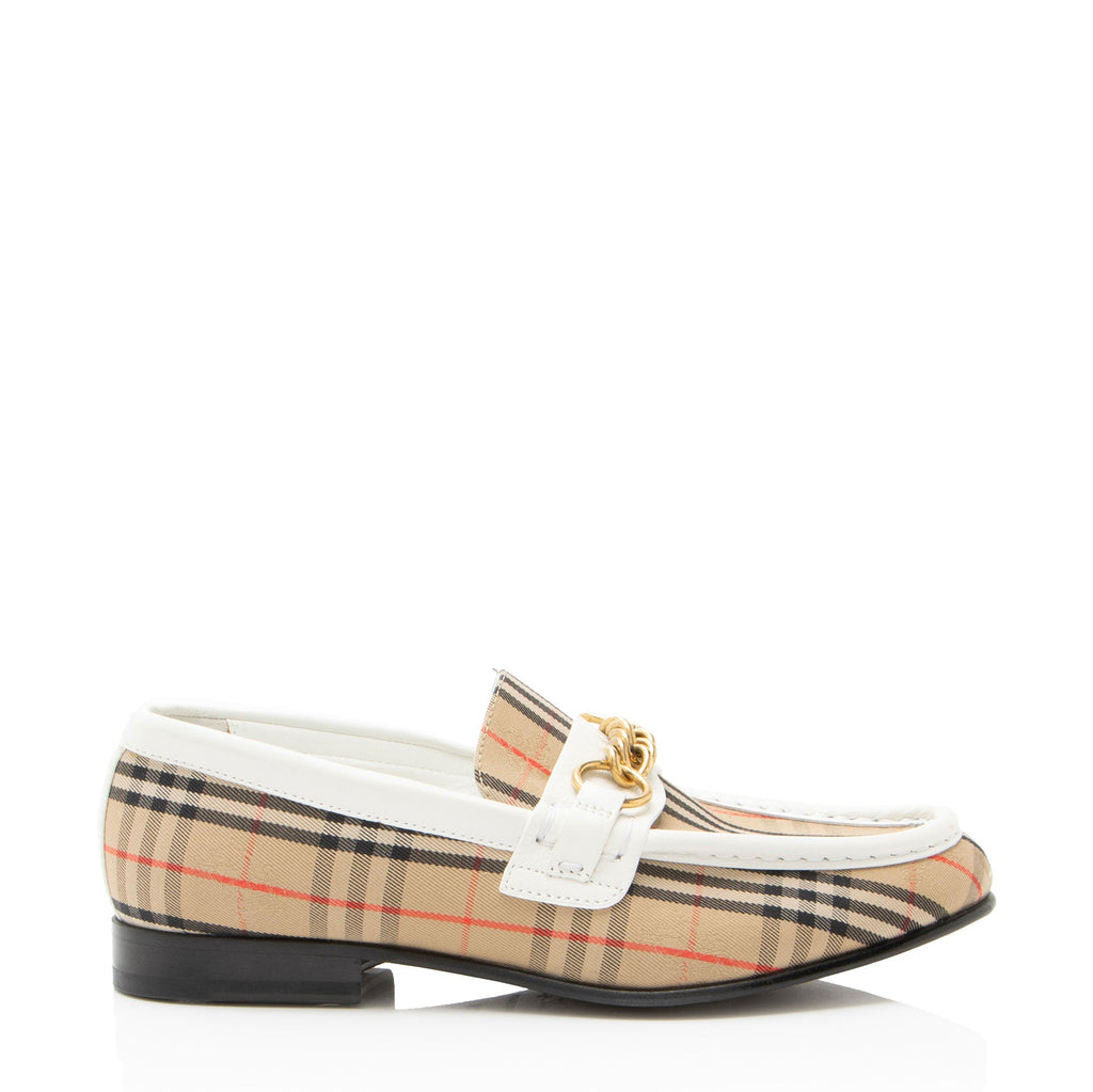 Burberry Nova Check Leather Moorley Loafers - Size 7.5 / 37.5