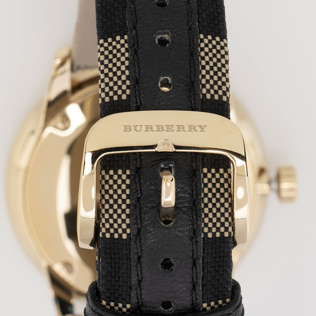 Burberry Stainless Steel Swiss Honey Check Watch (SHF-tXyBvR)