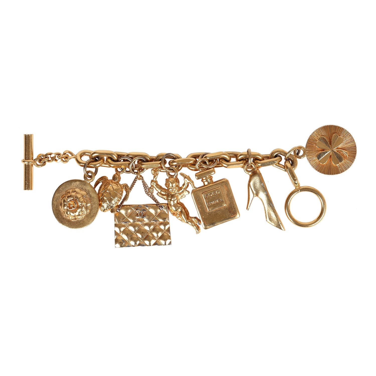 Vintage Chanel 24K Gold Plated Lucky Charms Bracelet