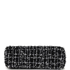 Chanel Small Kelly Shopper Black, White & Silver Sequin Tweed Brushed Gold Hardware