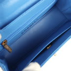 Chanel Small Kelly Shopper Blue Shiny Aged Calfskin Brushed Gold Hardware