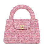 Chanel Small Kelly Shopper Pink Tweed Brushed Gold Hardware
