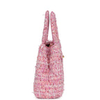 Chanel Small Kelly Shopper Pink Tweed Brushed Gold Hardware