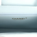 Chanel Small Kelly Shopper Light Blue Shiny Aged Calfskin Brushed Gold Hardware
