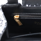 Chanel Small Kelly Shopper Black, White & Silver Sequin Tweed Brushed Gold Hardware
